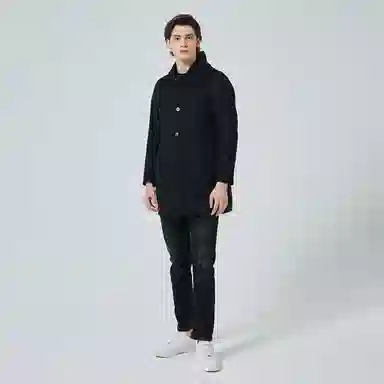 David Naman Wool Coat Black