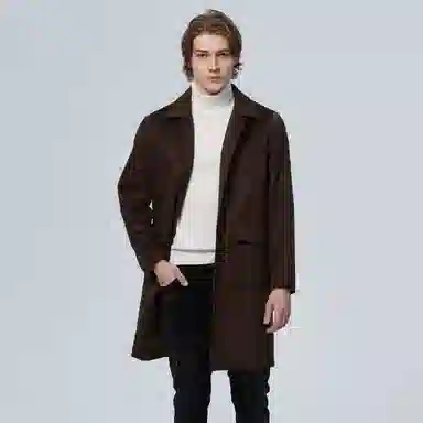 David Naman Wool Coat Brown