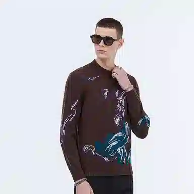 David Naman Patchwork Crewneck Sweater