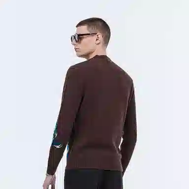 David Naman Patchwork Crewneck Sweater