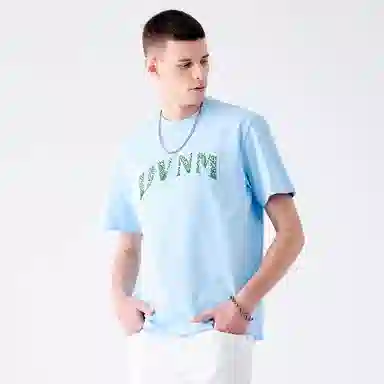 David Naman SS24 Cotton Colorblock Embroidered Tee