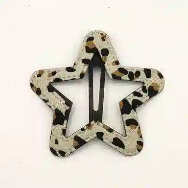 简应舒 星星豹纹侧边夹碎发小夹子刘海夹小发卡日常 布料 发夹 女款