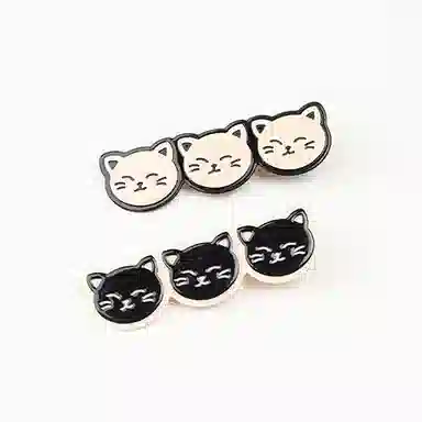 简应舒 眯眼笑猫咪侧边夹碎发小夹子刘海夹头发可爱小发卡发饰 亚克力 发夹 女款