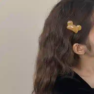 简应舒 可爱糖果色小熊鸭嘴夹刘海小发卡侧边夹碎发小夹子发饰 亚克力 合金 发夹 女款