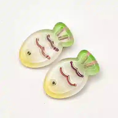 简应舒 彩色发烧鱼侧边夹刘海夹碎发小夹子日常小 亚克力 发夹 女款