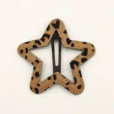 简应舒 星星豹纹侧边夹碎发小夹子刘海夹小发卡日常 布料 发夹 女款