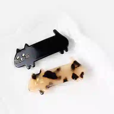 简应舒 萌萌小猫咪一字夹刘海夹子碎发小发卡发饰 亚克力 发夹 女款