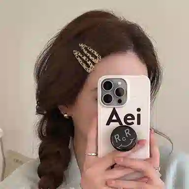 简应舒 水滴豹纹侧边夹小刘海夹碎发夹日常 布料 发夹 女款