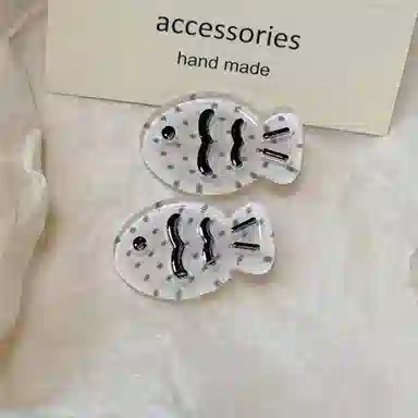 简应舒 小鱼侧边夹刘海夹碎发小发卡 亚克力 发夹 女款