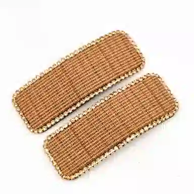 简应舒 方形千鸟格侧边刘海碎发 布艺 发夹 女款