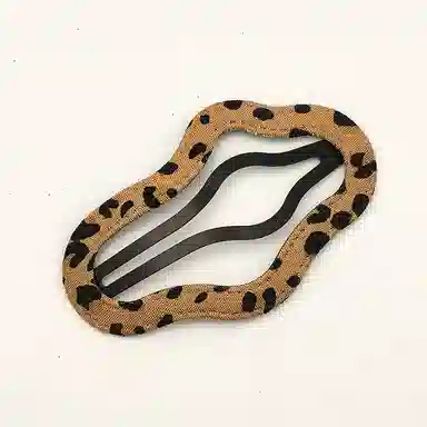 简应舒 云朵豹纹侧边夹刘海夹碎发常 布料 发夹 女款