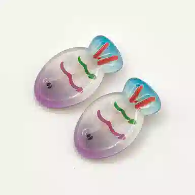 简应舒 彩色发烧鱼侧边夹刘海夹碎发小夹子日常小 亚克力 发夹 女款