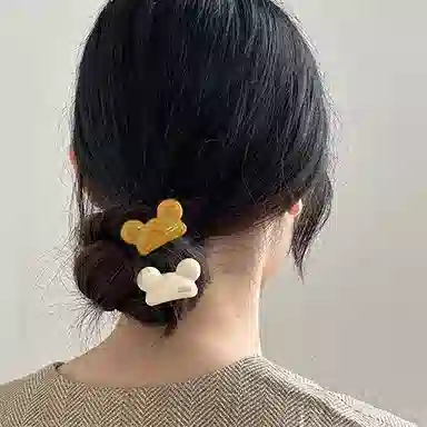 简应舒 可爱糖果色小熊鸭嘴夹刘海小发卡侧边夹碎发小夹子发饰 亚克力 合金 发夹 女款