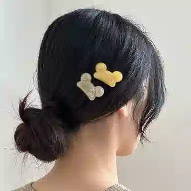 简应舒 可爱糖果色小熊鸭嘴夹刘海小发卡侧边夹碎发小夹子发饰 亚克力 合金 发夹 女款