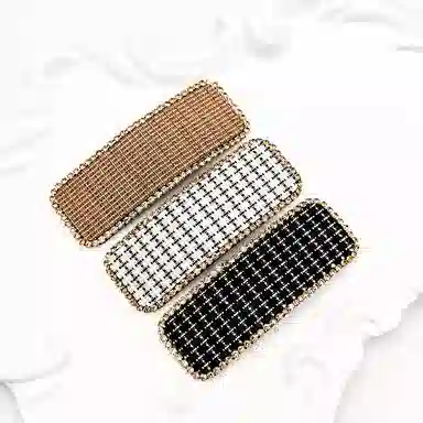 简应舒 方形千鸟格侧边刘海碎发 布艺 发夹 女款