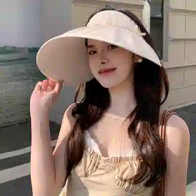 艾佳微 防紫外线韩版时尚百搭遮阳显脸小空顶 聚酯纤维 防晒帽 男女同款情侣款