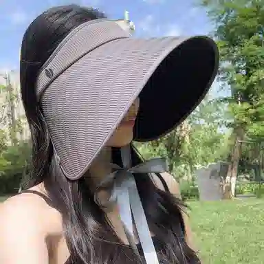 艾佳微 环绕式灯罩户外运动钓鱼登山防护颈遮阳空顶 聚酯纤维 防晒帽 男女同款情侣款