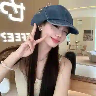 艾佳微 星星别针大版云朵八角画家复古气质显脸小 牛仔布 贝雷帽 男女同款情侣款