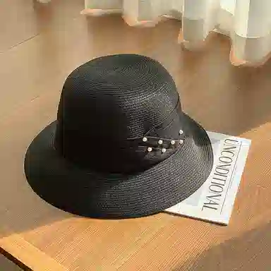 艾佳微 沙滩英伦复古法式高级感草帽 纸草 防晒帽 女款