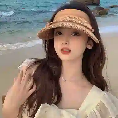 艾佳微 防紫外线大帽檐遮脸百搭沙滩帽 草编 帽子 男女同款情侣款