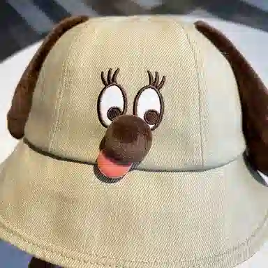 艾佳微 搞怪小狗时尚可爱防晒遮阳帽子 棉 渔夫帽 男女同款情侣款