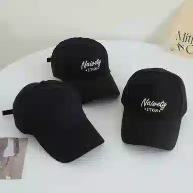 艾佳微 时尚透气户外韩版刺绣字母大头围显脸小 棉 鸭舌帽 男女同款情侣款