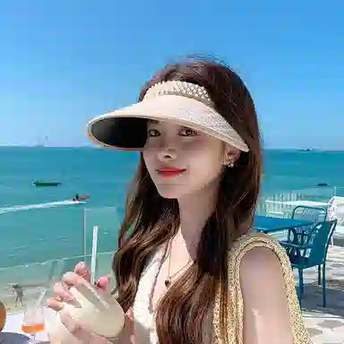 艾佳微 夏日小香风 韩版百搭遮阳优雅 涤纶 防晒帽 男女同款情侣款