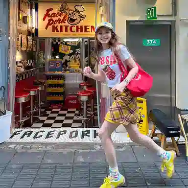 艾佳微 英伦风复古格子前进夏季反戴显脸小大头围多巴胺鸭舌 棉 贝雷帽 男女同款情侣款