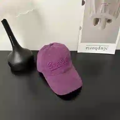 艾佳微 磨毛复古字母刺绣显脸小软顶百搭帽子美式 棉 鸭舌帽 男女同款情侣款