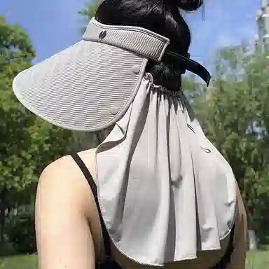 艾佳微 环绕式灯罩户外运动钓鱼登山防护颈遮阳空顶 聚酯纤维 防晒帽 男女同款情侣款