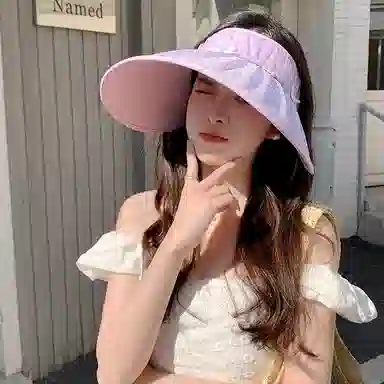 艾佳微 防紫外线韩版时尚百搭遮阳显脸小空顶 聚酯纤维 防晒帽 男女同款情侣款