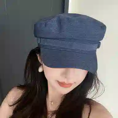 艾佳微 韩系日式复古夏季遮阳帽百搭时尚棉麻八角帽画家帽休闲百搭 棉 贝雷帽 男女同款情侣款