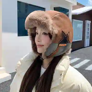 艾佳微 加绒加厚保暖骑行护耳软顶帽东北户外防风滑雪 涤纶 雷锋帽 男女同款情侣款