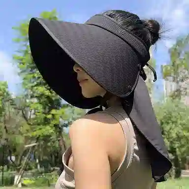 艾佳微 环绕式灯罩户外运动钓鱼登山防护颈遮阳空顶 聚酯纤维 防晒帽 男女同款情侣款