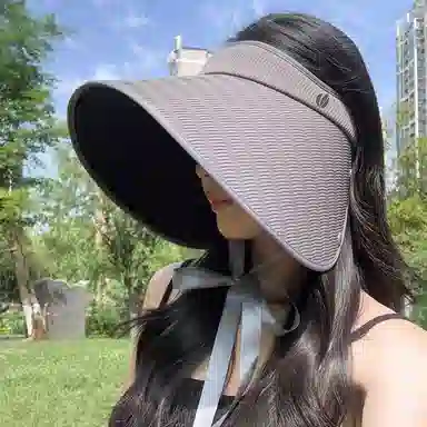 艾佳微 环绕式灯罩户外运动钓鱼登山防护颈遮阳空顶 聚酯纤维 防晒帽 男女同款情侣款