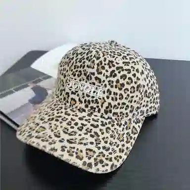 艾佳微 做旧豹纹深顶大头围显脸小软顶高级感潮 棉 鸭舌帽 男女同款情侣款