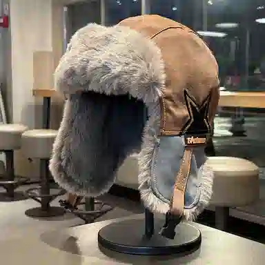 艾佳微 加绒加厚保暖骑行护耳软顶帽东北户外防风滑雪 涤纶 雷锋帽 男女同款情侣款