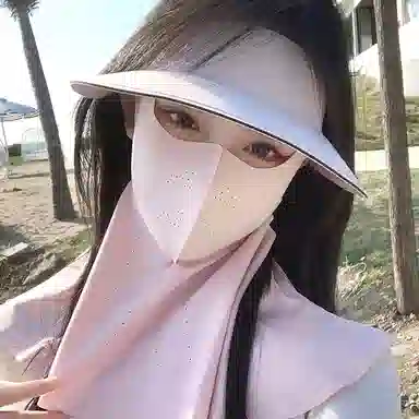 艾佳微 户外运动登山透气舒适口罩夏遮阳帽子一体护颈脸可拆骑行全脸防紫外线面罩 锦纶 防晒帽 男女同款情侣款