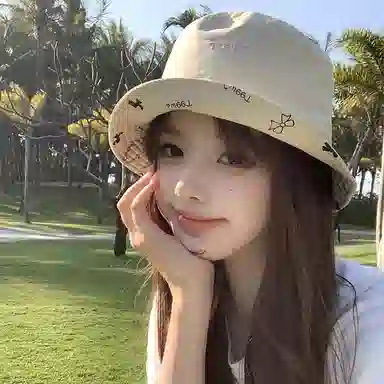 艾佳微 甜酷双面戴防晒帽夏季户外遮阳帽休闲百搭显脸小素颜蝴蝶结 棉 渔夫帽 女款