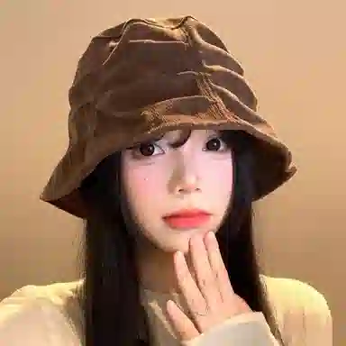 艾佳微 日系复古纯色文艺时尚防风保暖护耳 涤纶 渔夫帽 男女同款情侣款