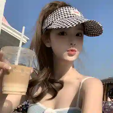 艾佳微 小清新蝴蝶结空顶帽夏季防紫外线遮阳帽显脸小简洁方便 棉 防晒帽 男女同款情侣款