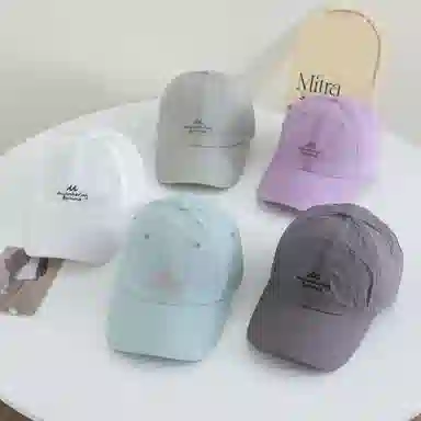 艾佳微 简约刺绣速干帽子户外防晒帽运动透气韩版轻薄百搭遮阳帽 棉 鸭舌帽 男女同款情侣款