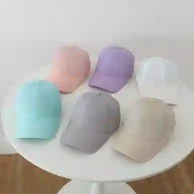 艾佳微 夏季清新纯色速干透气简约户外出行散步游玩百搭时尚 涤纶 鸭舌帽 男女同款情侣款