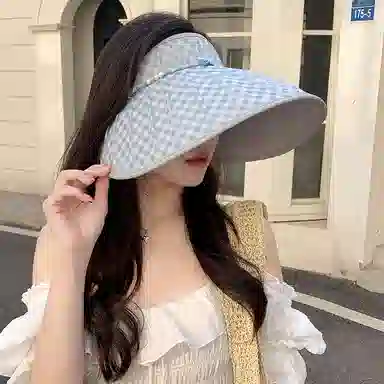 艾佳微 防紫外线韩版时尚百搭遮阳显脸小空顶 聚酯纤维 防晒帽 男女同款情侣款