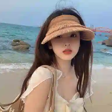 艾佳微 防紫外线大帽檐遮脸百搭沙滩帽 草编 帽子 男女同款情侣款
