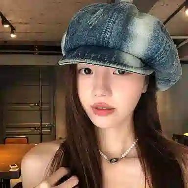 艾佳微 日系水洗做旧牛仔画家帽子秋季显脸小报童鸭舌八角帽 涤棉 贝雷帽 男女同款情侣款