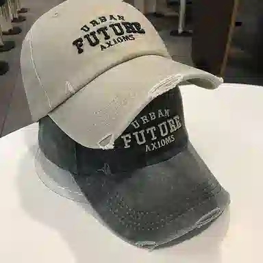 艾佳微 美式复古大头围显脸小百搭潮 棉 鸭舌帽 男女同款情侣款