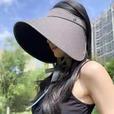 艾佳微 环绕式灯罩户外运动钓鱼登山防护颈遮阳空顶 聚酯纤维 防晒帽 男女同款情侣款