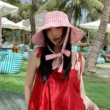 艾佳微 可爱时尚设计百搭防晒显脸小 棉 渔夫帽 男女同款情侣款