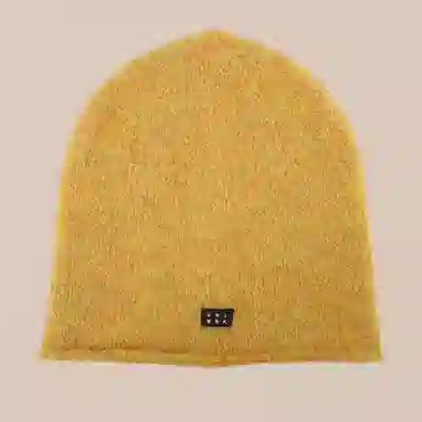 艾佳微 针织毛绒冷帽大头围复古卷边堆堆帽显脸小保暖帽子潮 腈纶 绒线帽 男女同款情侣款